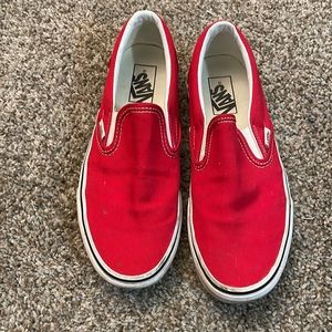 RED SLIP ON VANS